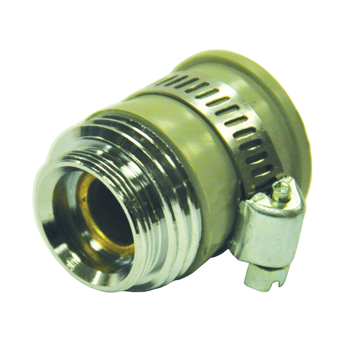 Danco 10514 Hose Aerator Adapter, 55/64-27 x 3/4 in, Male x GHTM, Brass, Chrome Plated