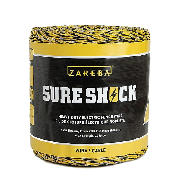 Zareba Sure Shock HDW1320YA-Z Heavy-Duty Polywire, 3-Conductor, Aluminum Conductor, 1320 ft L