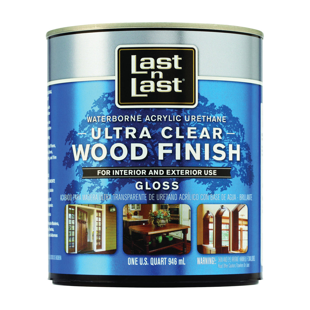 Last n Last 13004 Ultra Clear Wood Finish, Gloss, Liquid, Ultra Clear, 1 qt, Can