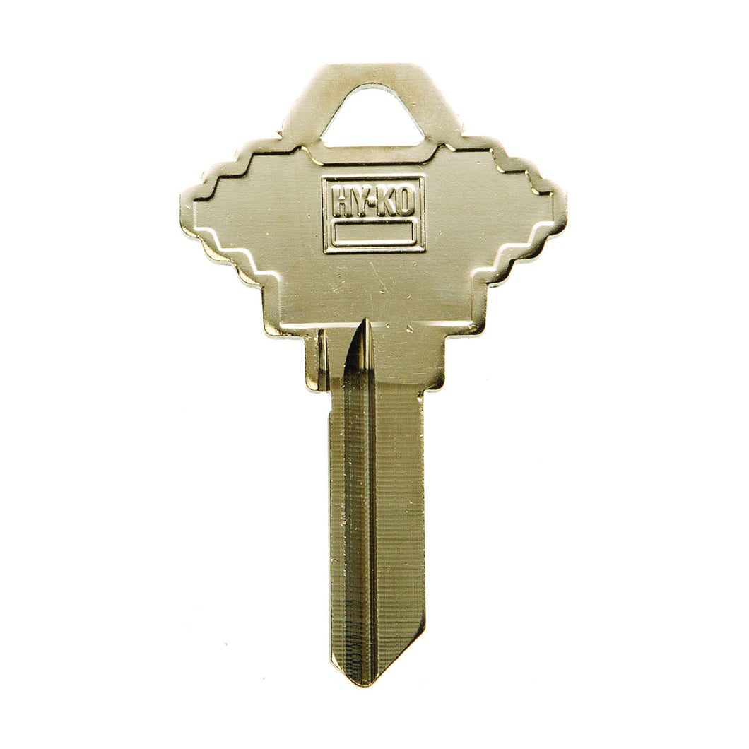 HY-KO 11005SC1XL Key Blank with XL Head, Brass, Nickel, For: Schlage Cabinet, House Locks and Padlocks
