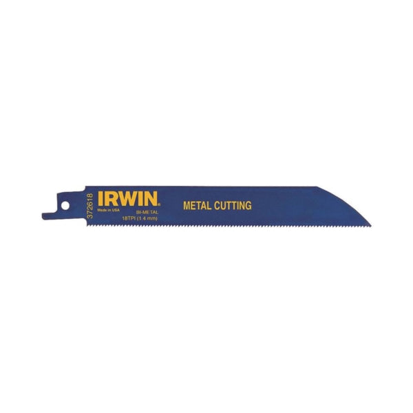 IRWIN 372618 Reciprocating Saw Blade, 3/4 in W, 6 in L, 18 TPI, Bi-Metal Cutting Edge