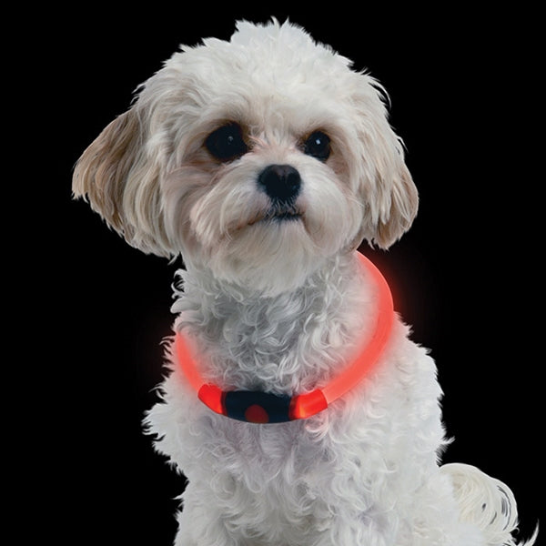 Nite Ize NITEHOWL NHO-10-R3 Safety Necklace, 12 to 27 in Neck, 0.3 in W Collar, Polymer, Red
