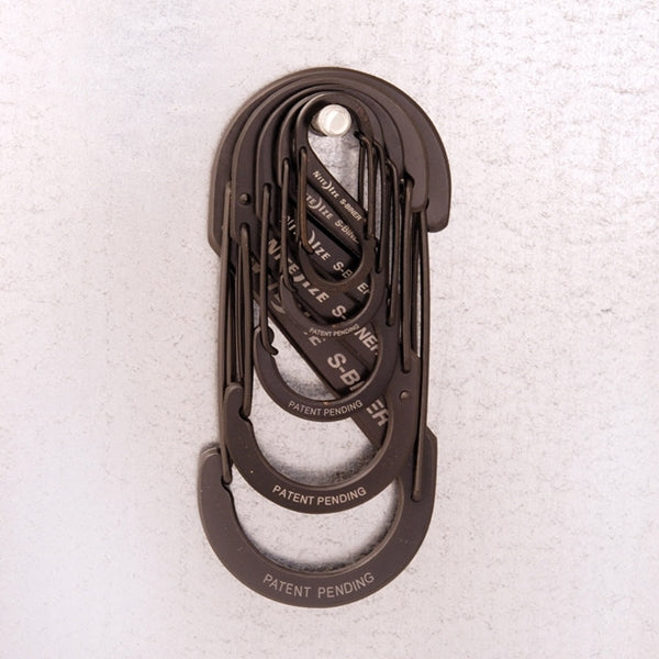 Nite Ize S-Biner Series SB1-2PK-01 Dual Carabiner, #1 Dia Ring, Stainless Steel, Black