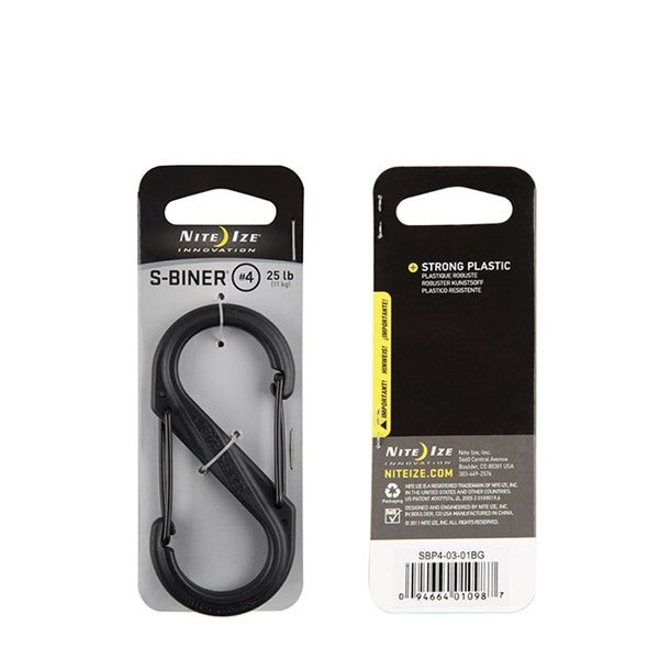 Nite Ize S-Biner Series SBP4-03-01BG Dual Carabiner, #4 Dia Ring, Plastic