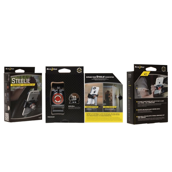 Nite Ize Steelie STFD-01-R8 Car-Mount Kit, Stainless Steel, Black/Silver