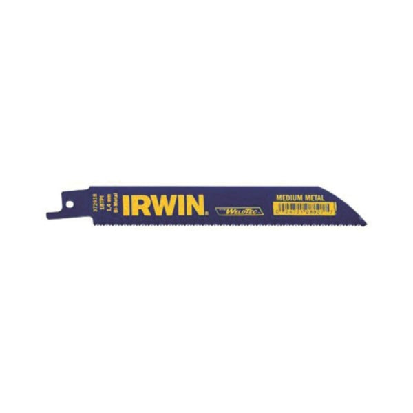 IRWIN 372418P5 Reciprocating Saw Blade, 1.81 in W, 4 in L, 18 TPI, Bi-Metal Cutting Edge
