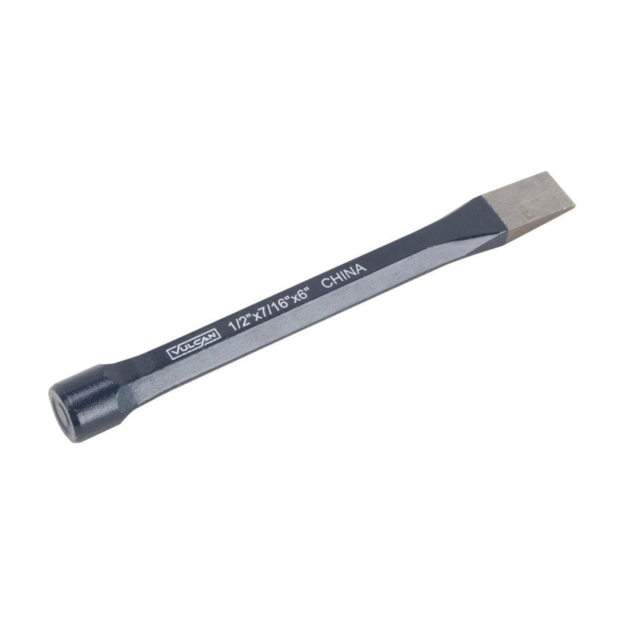 Vulcan JL-CSL004 Cold Chisel, 1/2 in Tip, 6 in OAL, Chrome Alloy Steel Blade, Hex Shank Handle