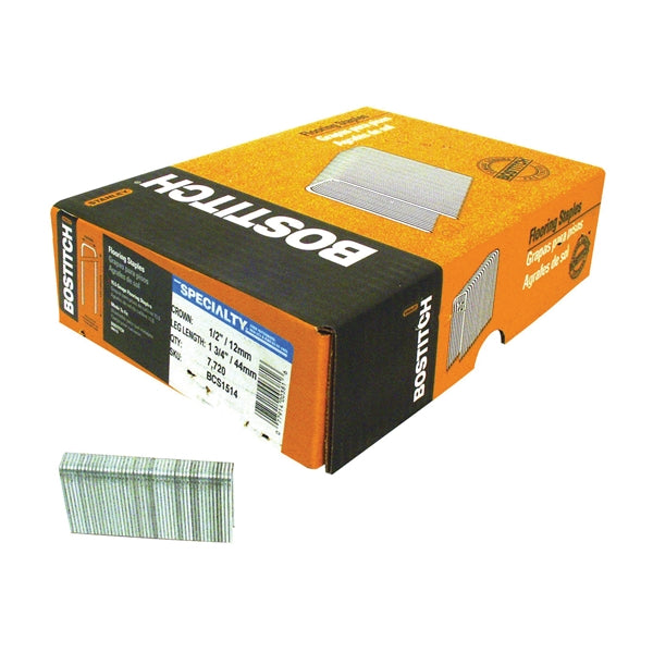 Bostitch BCS1514 Flooring Staple, 1/2 in W Crown, 1-3/4 in L Leg, 15-1/2 Gauge, Steel