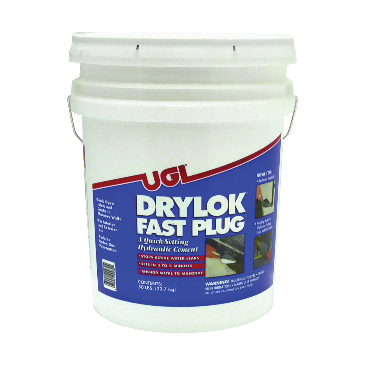 UGL DRYLOK Fast Plug 00930 Hydraulic Cement, Gray, Powder, 50 lb