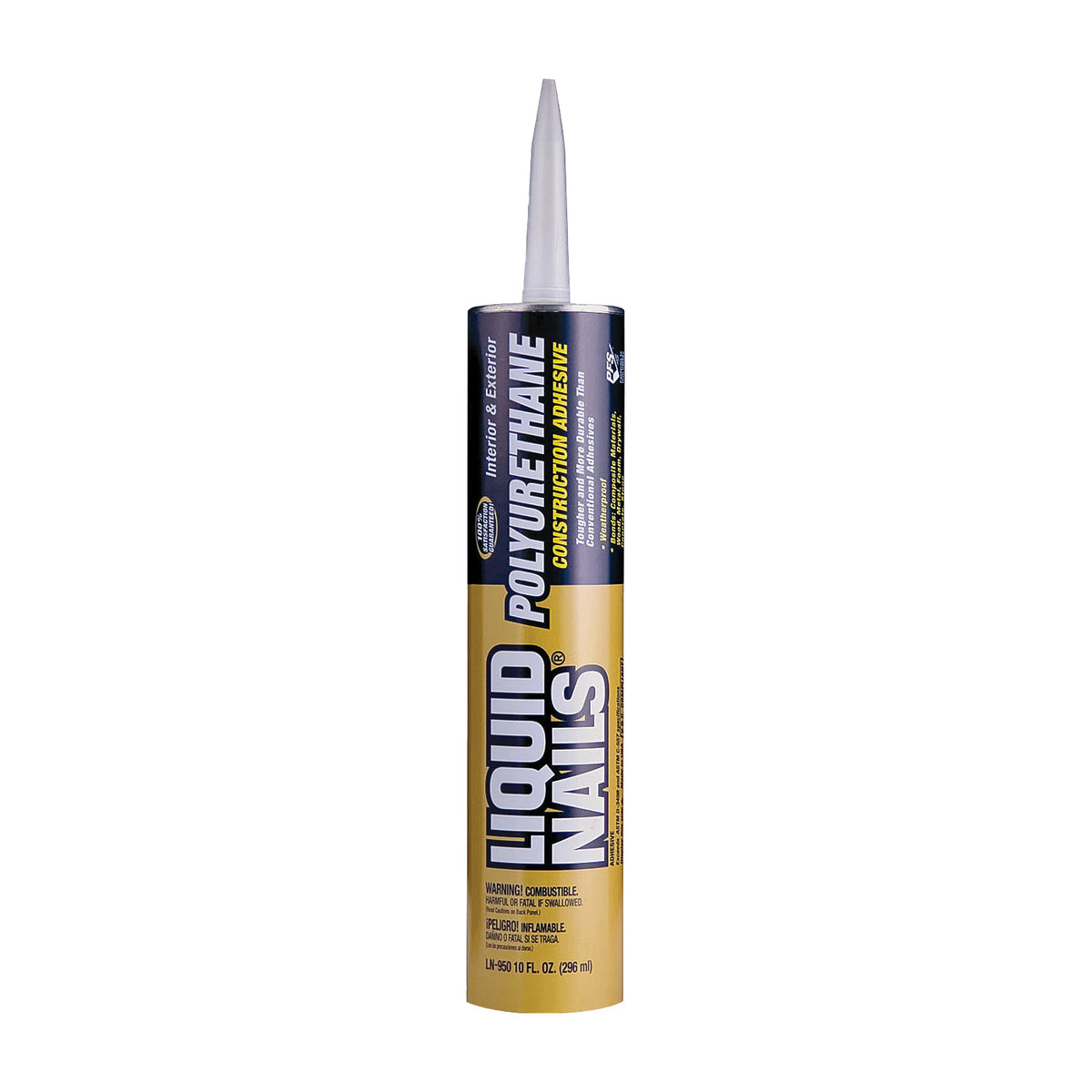 Liquid Nails LN-950 Polyurethane Adhesive, Tan, 10 oz Cartridge