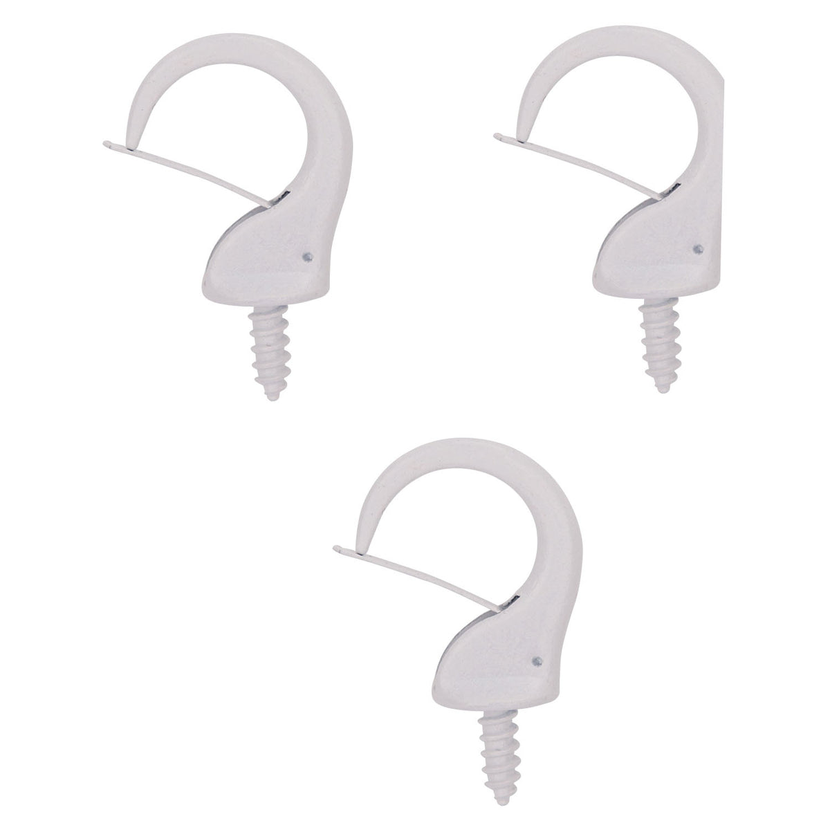 ProSource PH-122244-PS Cup Hook, 17/32 in Thread, 46 mm L, Zinc Alloy, White Painted