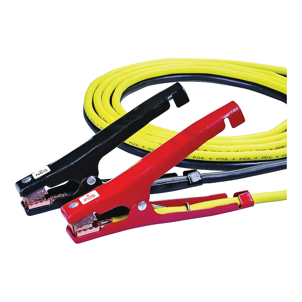 ProSource 081602 Booster Cable, 8 AWG Wire, 4-Conductor, Clamp, Clamp, Stranded, Yellow/Black Sheath