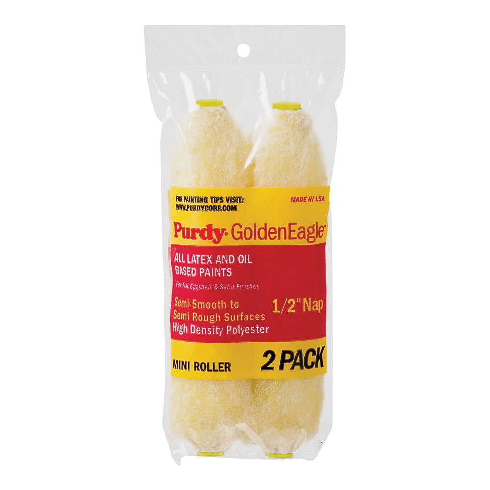 Purdy Golden Eagle 140605063 Paint Roller Cover, 1/2 in Thick Nap, 6-1/2 in L, Polyester Cover