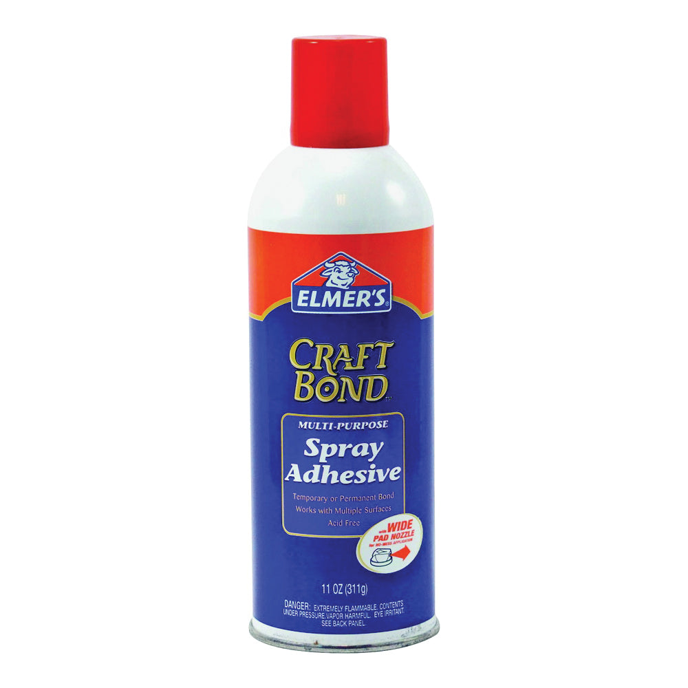 Elmers CraftBond E422 Spray Adhesive, Liquid, Mint, White, 11 oz Aerosol Can