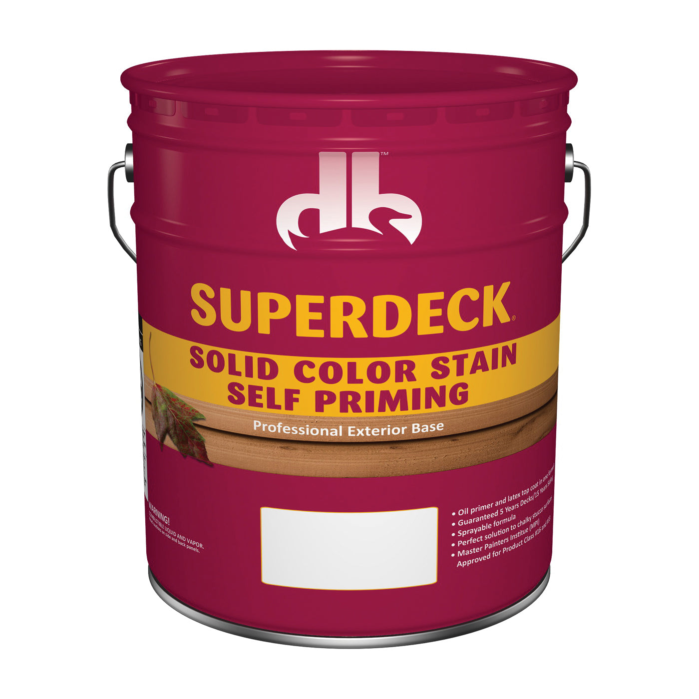 Duckback DB0096035-20 Wood Stain, Flat, Deeptone, Liquid, 5 gal