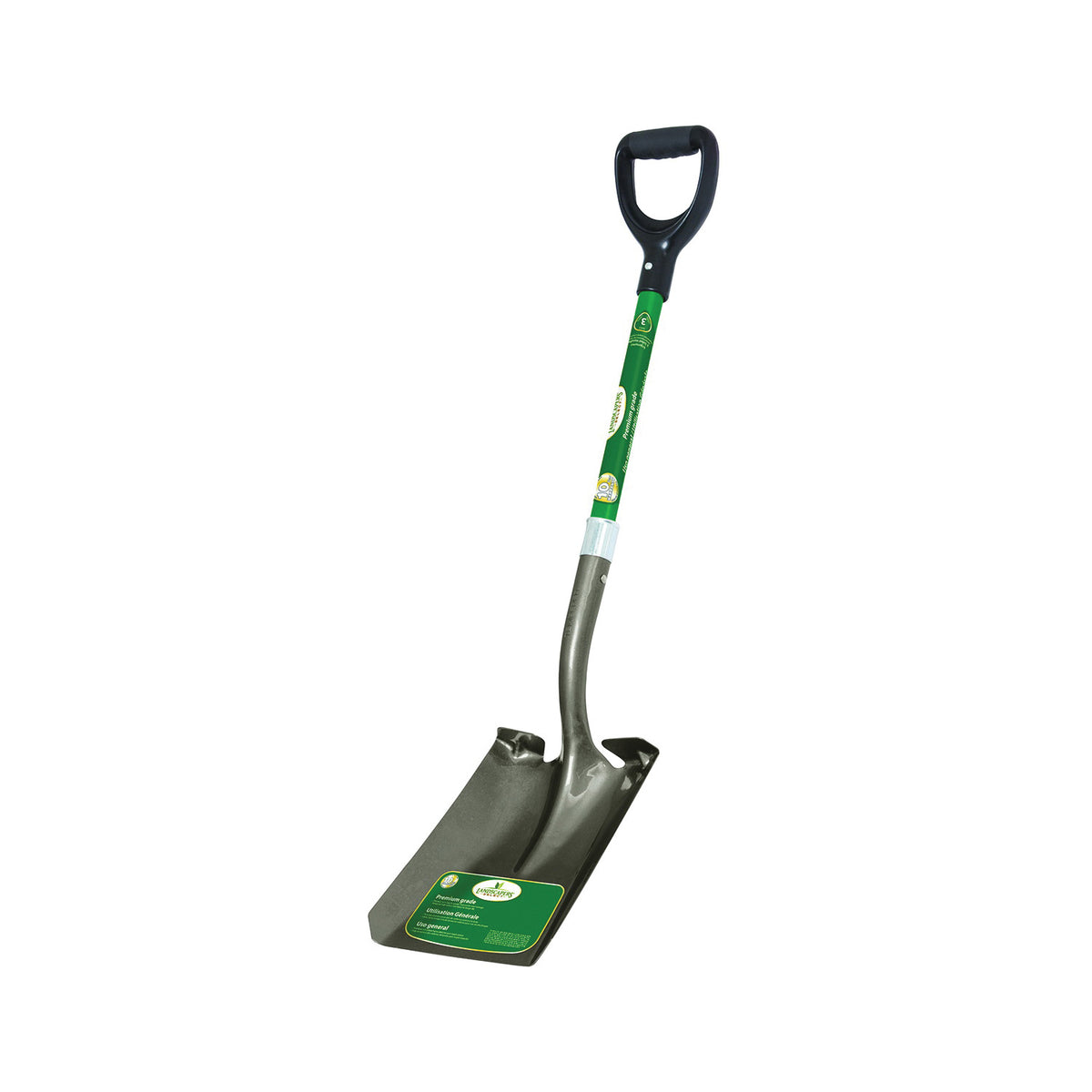 Landscapers Select 34600 Transfer Shovel, Steel Blade, Fiberglass Handle, D-Shaped Handle, 30 in L Handle