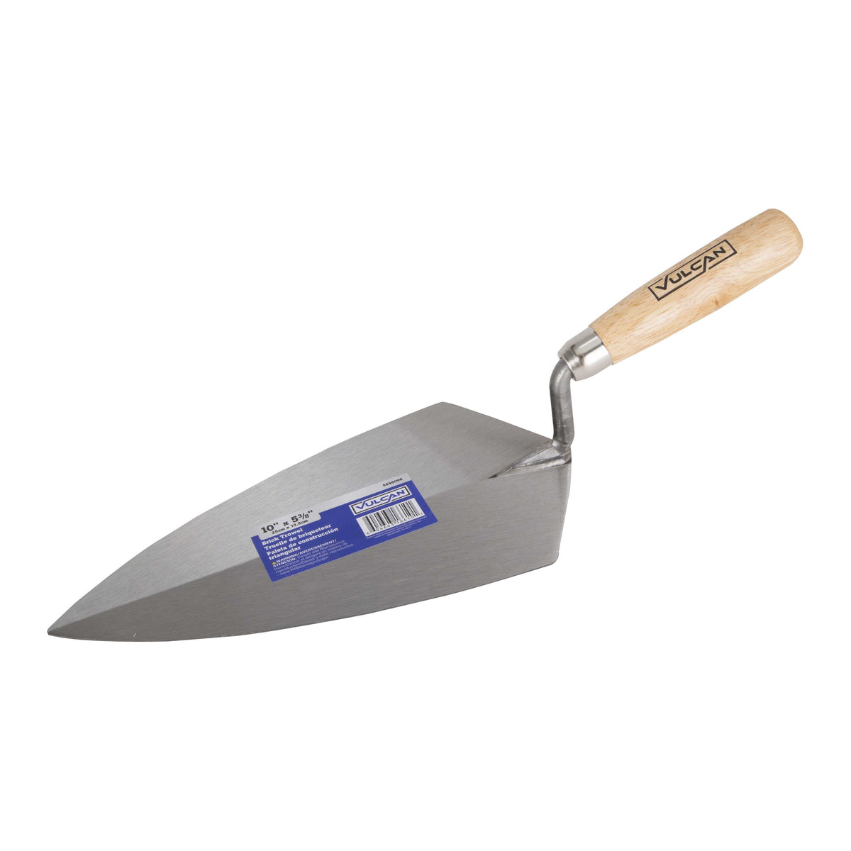 Vulcan 16610 Brick Trowel, 10 in L Blade, 5.375 in W Blade, HCS Blade, Hardwood Handle