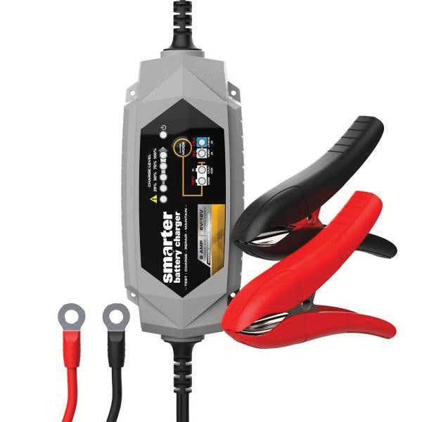 SMARTECH IC-2000 Automotive Battery Charger, 2 A Charge, AGM, LIB, EFB, GEL, MF, WET Battery, CANbus Plug, Black