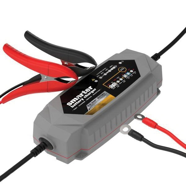 SMARTECH IC-3500 Automotive Battery Charger, 3.5 A Charge, AGM, Calcium, Gel Cell, Lithium, Wet Cell Battery, Black