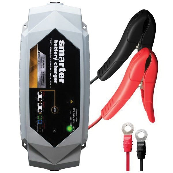 SMARTECH IC-7000 Automotive Battery Charger, 7 A Charge, AGM, LIB, EFB, GEL, MF, WET Battery, CANbus Plug, Black