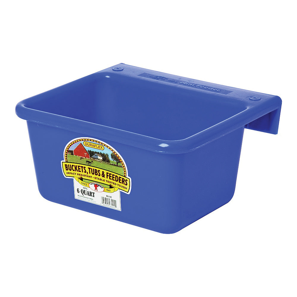 Little Giant MF6BLUE Hook Over Feeder, 6 qt Volume, DuraFlex Plastic, Blue