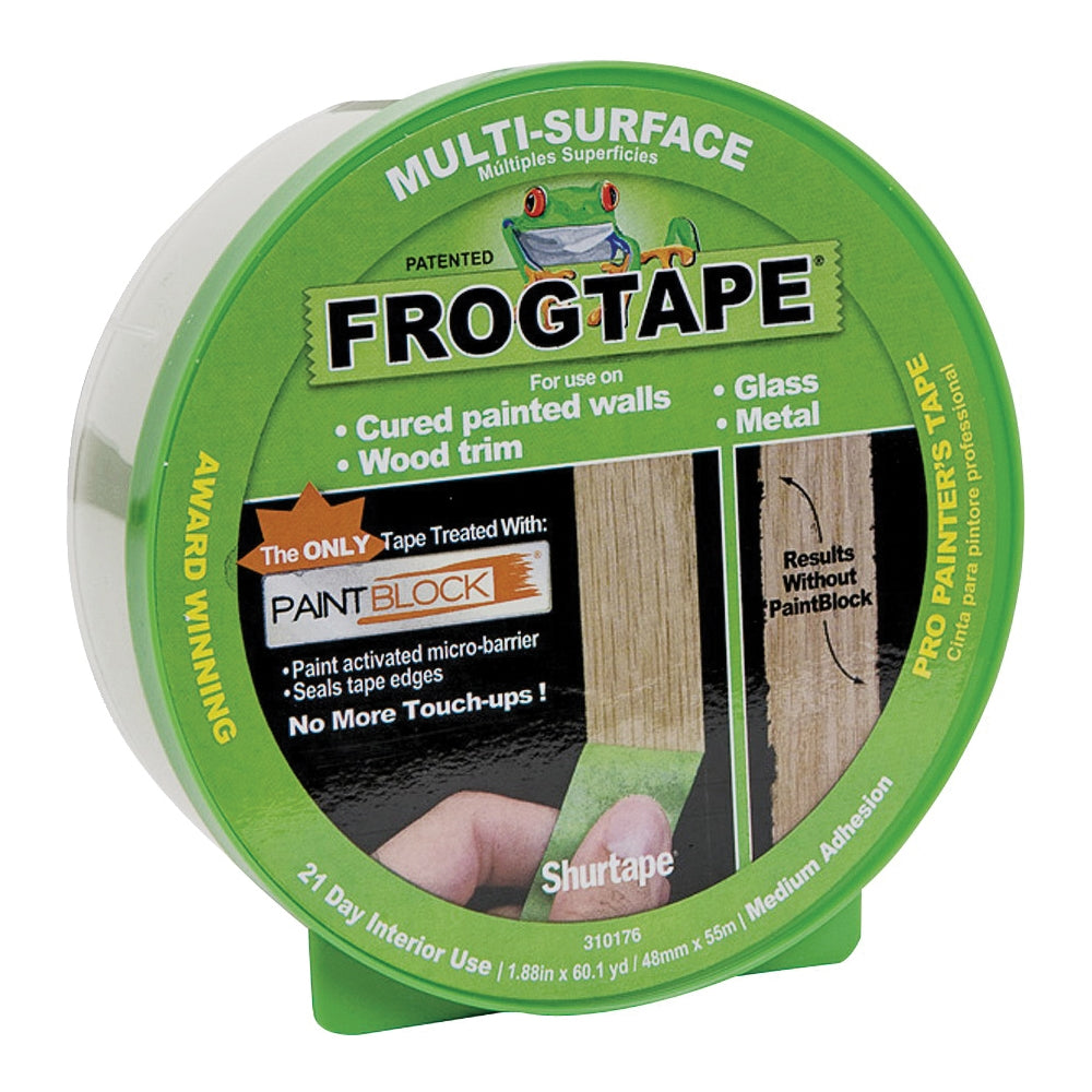 FrogTape 1358464 Painting Tape, 60 yd L, 1.88 in W, Green