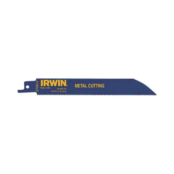 IRWIN 372614P5 Reciprocating Saw Blade, 3/4 in W, 6 in L, 14 TPI, Bi-Metal Cutting Edge