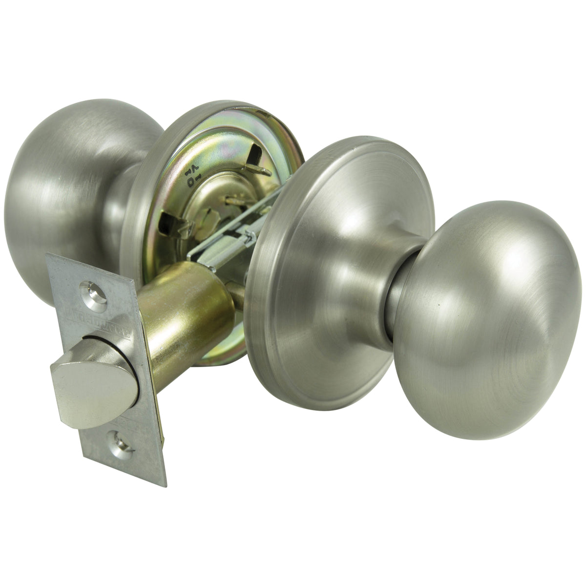 ProSource TFX230V-PS Knobset, Knob Handle, Metal, Satin Nickel, 2-3/8 to 2-3/4 in Backset, 1-3/8 to 1-3/4 in Thick Door