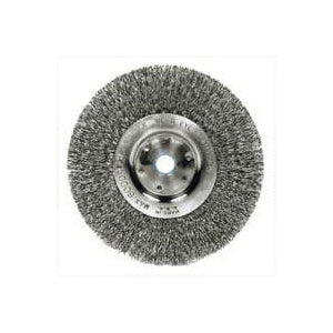 Weiler 36406 Wire Wheel Brush, 6 in Dia, 5/8 to 1/2 in Arbor/Shank, Steel Bristle