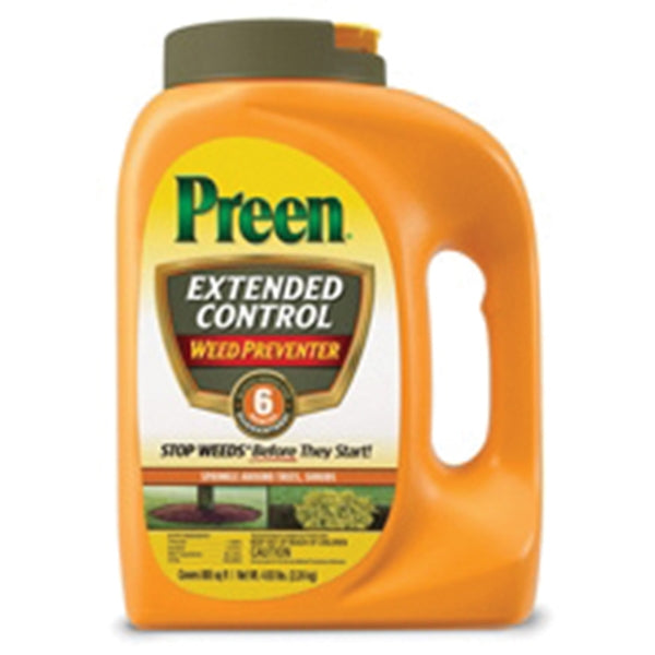 Preen 2464092 Weed Killer, Granular, Broadcast Application, 4.93 lb Bottle