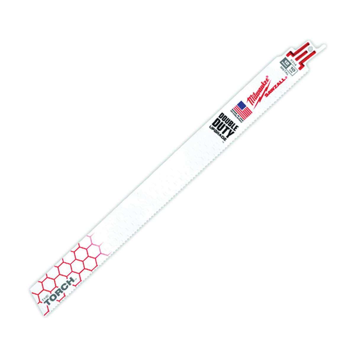 Milwaukee 48-00-5714 Reciprocating Saw Blade, 1 in W, 12 in L, 10 TPI, Bi-Metal Cutting Edge