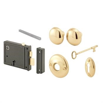 Prime-Line E 2478 Lockset, Skeleton Key, Brass, 3-3/8 in Backset