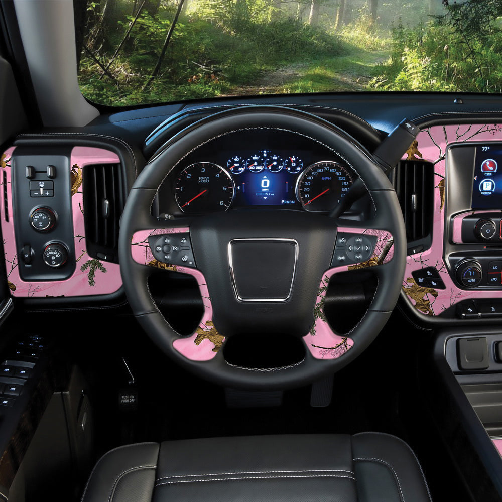 REALTREE RT-AIS-XTP Camouflage Accent Kit, Auto Interior Skin, Pink Legend, Vinyl Adhesive