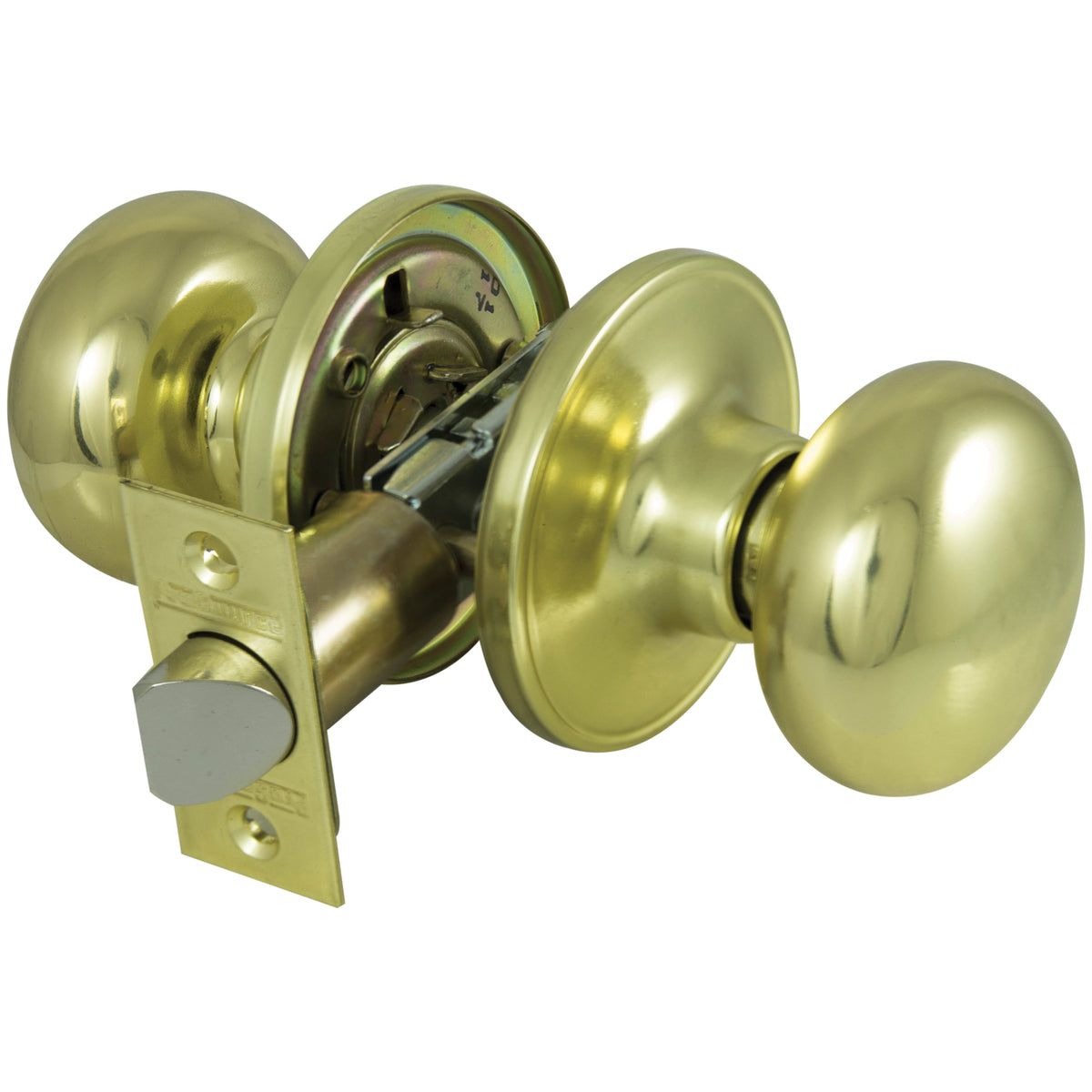 ProSource TF730V-PS Door Knob, Knob Handle, Metal, Polished Brass, 2-3/8 to 2-3/4 in Backset, 44 x 57 mm Strike
