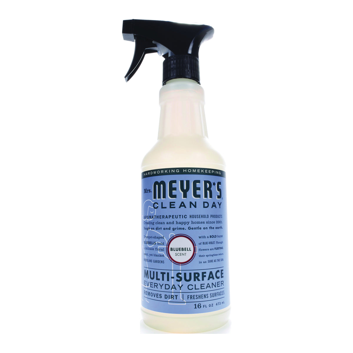 Mrs. Meyer's Clean Day 17941 Cleaner, 16 oz Spray Bottle, Bluebell