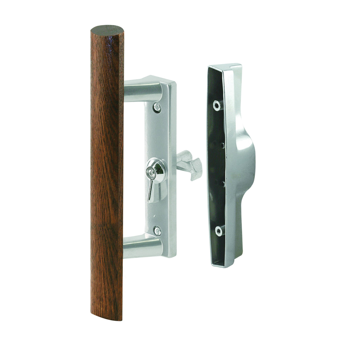 Prime-Line C 1018 Handle Set, Aluminum, Aluminum, 1 in Thick Door