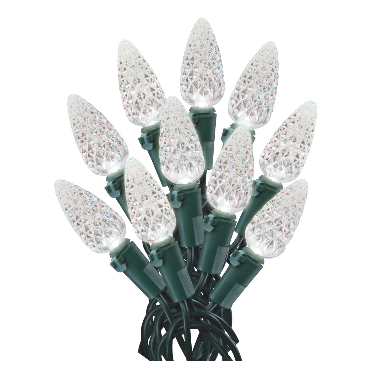 Hometown Holidays U12E744A Light Set, Christmas, 120 V, 4.8 W, 60-Lamp, LED Lamp, Cool White Lamp, 14.96 ft L