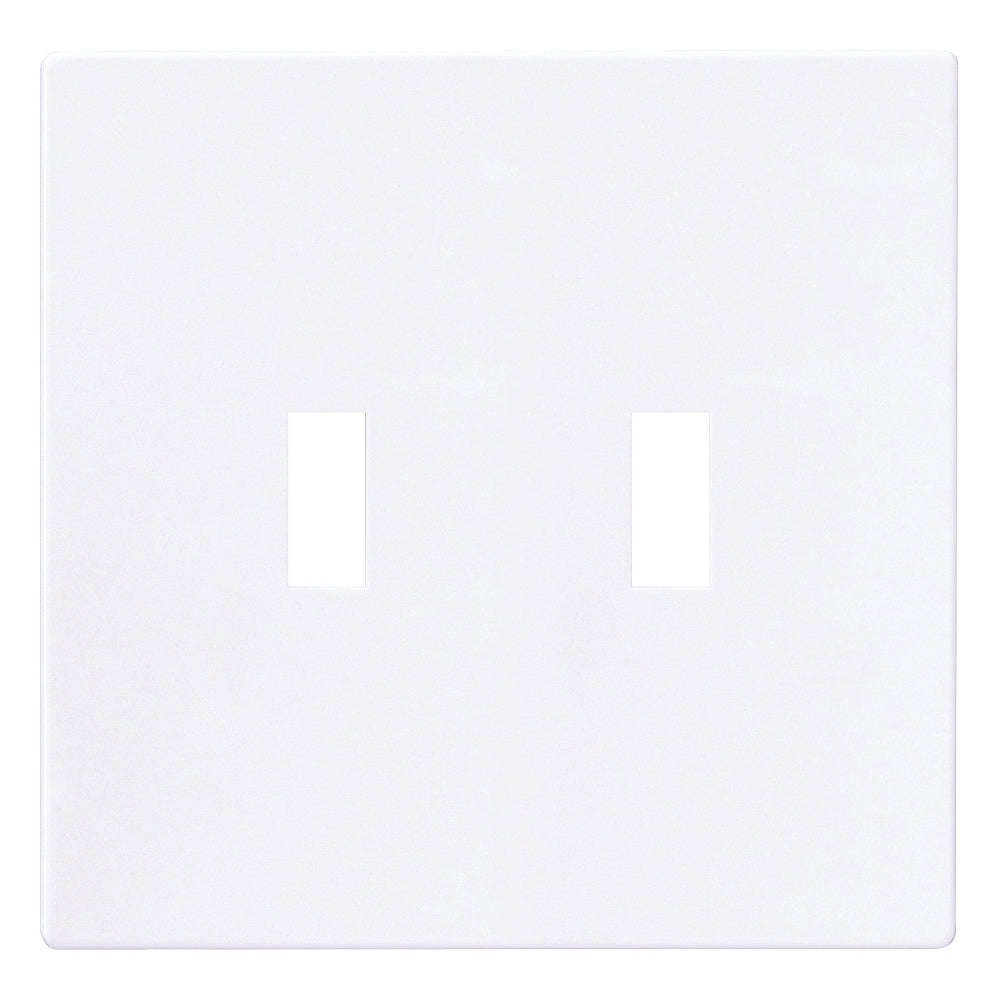 Eaton Wiring Devices PJS2W Wallplate, 4-7/8 in L, 4.94 in W, 2 -Gang, Polycarbonate, White, High-Gloss