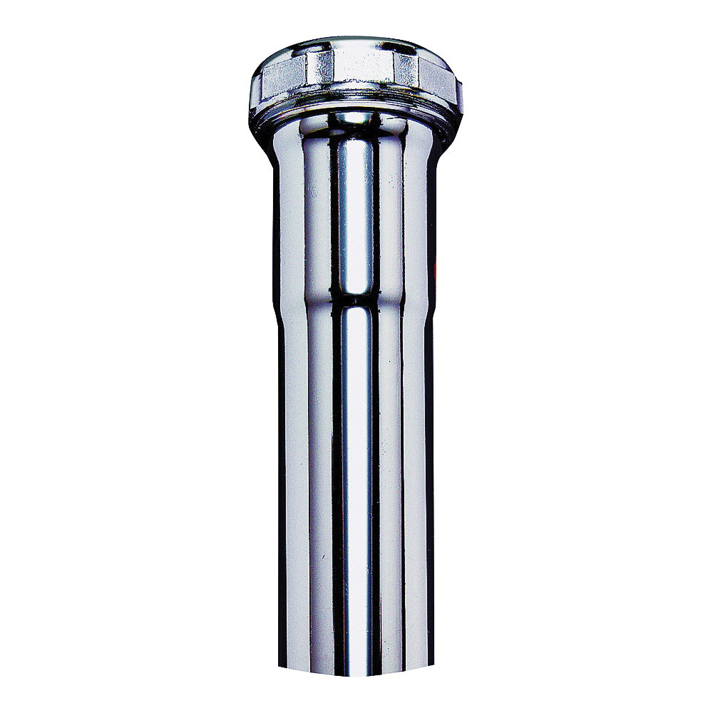 Plumb Pak PP13-8CP Pipe Extension Tube, 1-1/2 in, 8 in L, Slip-Joint, Brass, Chrome