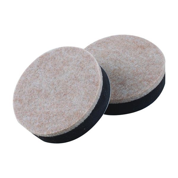 Shepherd Hardware 9407 Slider Pad, Felt Cloth, Beige, 3-1/2 in Dia, 1/2 in Thick, Round