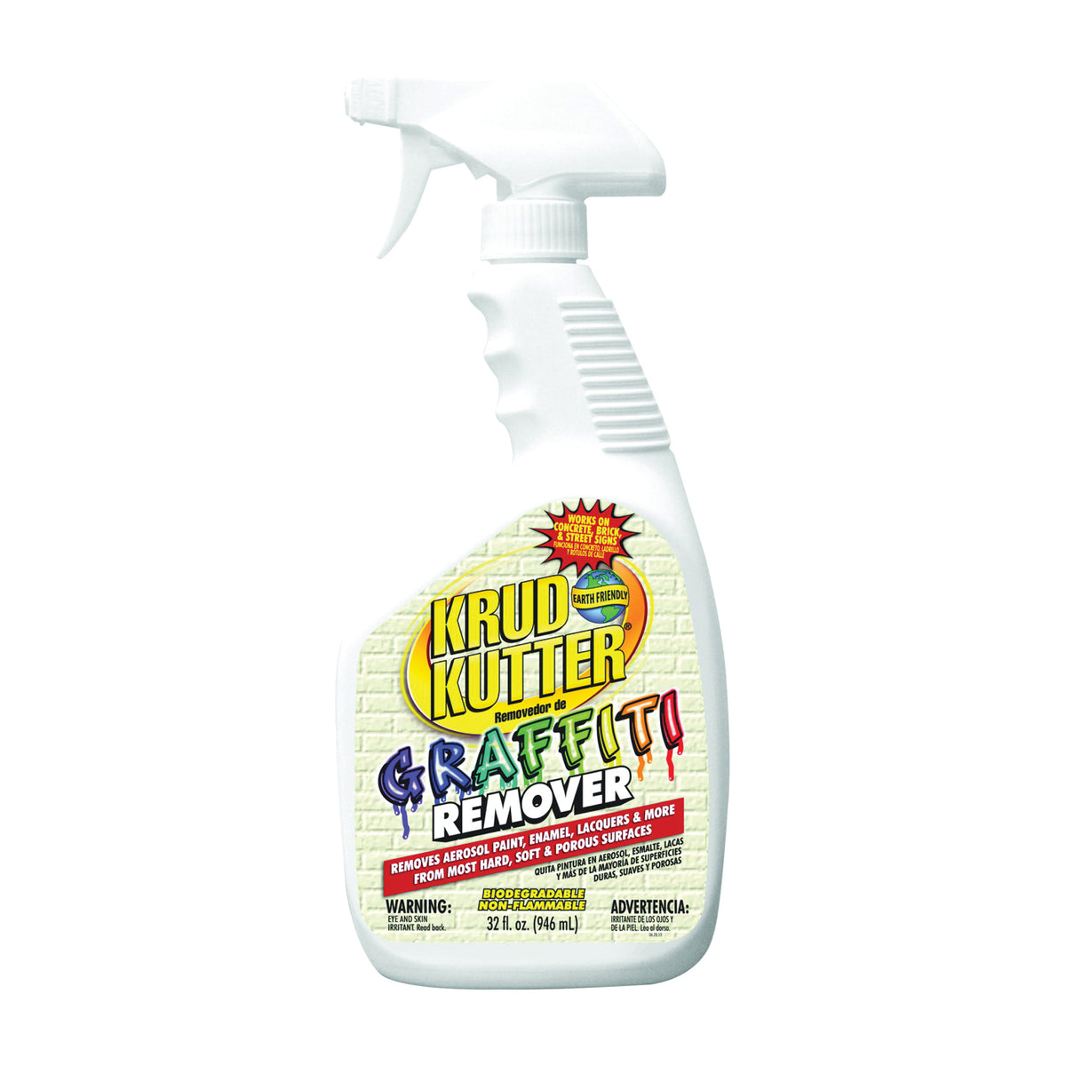 KRUD KUTTER GR326 Graffiti Remover, Liquid, Mild, Clear, 32 oz