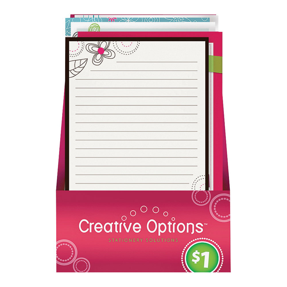 FLP 9866 Decorative Writing Pad, Lined Sheet, 60-Sheet