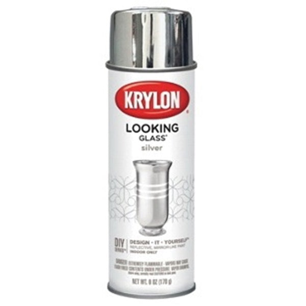 Krylon Looking Glass K09033000 Spray Paint, Gloss, Silver, 6 oz, Aerosol Can