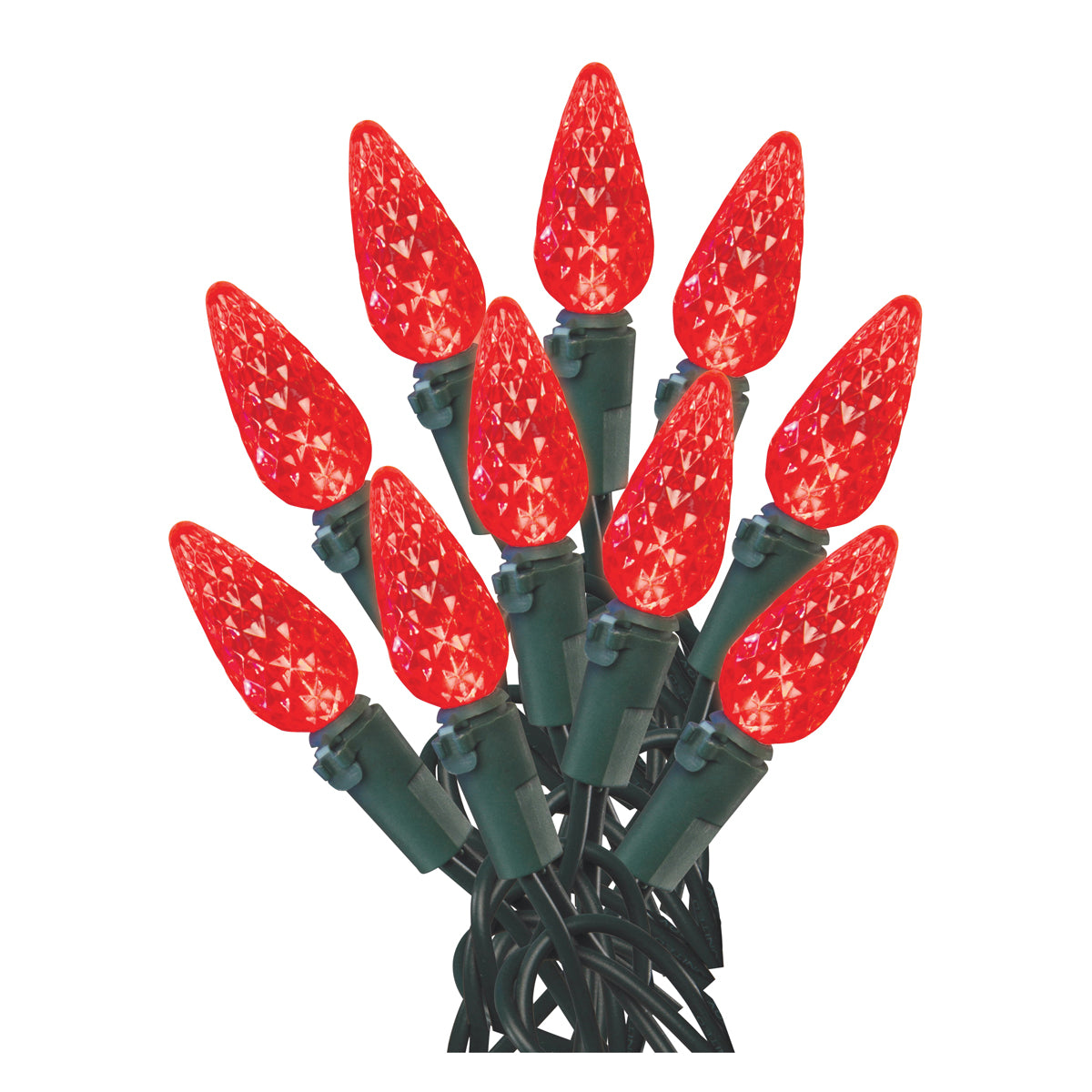 Hometown Holidays U10E405C Light Set, Christmas, 120 V, 4.8 W, 60-Lamp, LED Lamp, Red Lamp, 14.96 ft L