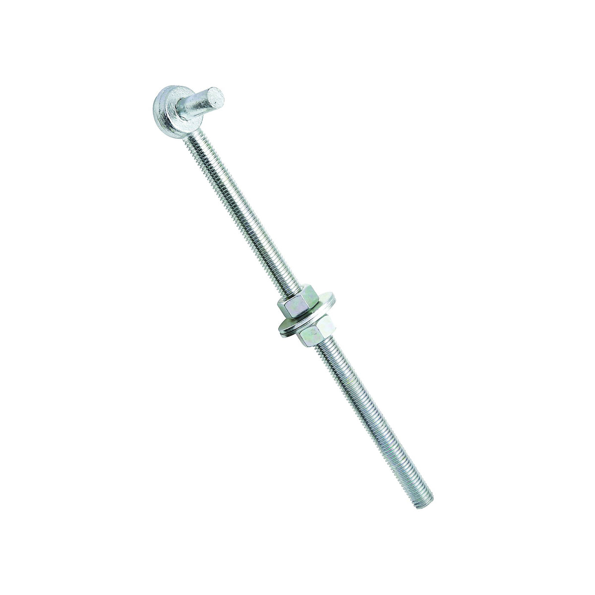 National Hardware N130-583 Full Threaded Bolt Hook, 12 in L, Steel, Zinc-Plated