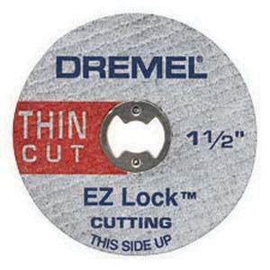 DREMEL EZ Lock EZ476 Cut-Off Wheel, 1-1/2 in Dia, 0.045 in Thick, 1/8 in Arbor, Medium