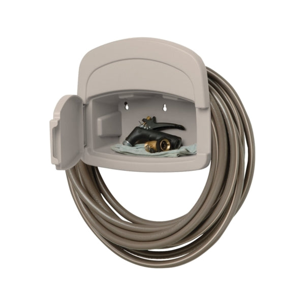 Suncast DHH150 Hose Hanger, 5/8 in Dia Hose, 150 ft Capacity, Resin, Light Taupe, Wall Mounting