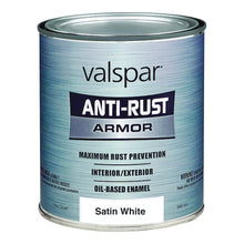 Load image into Gallery viewer, Valspar 21800 Series 044.0021820.005 Enamel, Satin, White, 1 qt, Can
