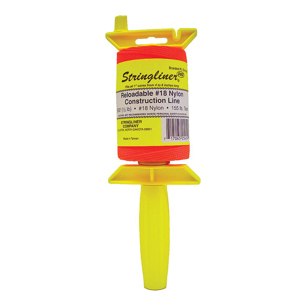 Stringliner 25459 Line Reel, 500 ft L Line, Fluorescent Orange Line