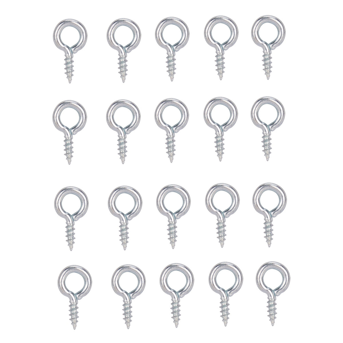 ProSource LR-236-PS Screw Eye, 2 mm Dia Wire, 2.5 mm Thread, 15/64 in L Thread, 5/8 in OAL, Steel, Zinc